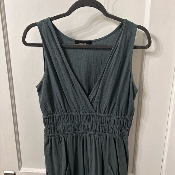 Cider Teal V-Neck Jumpsuit - Picture 3 of 6